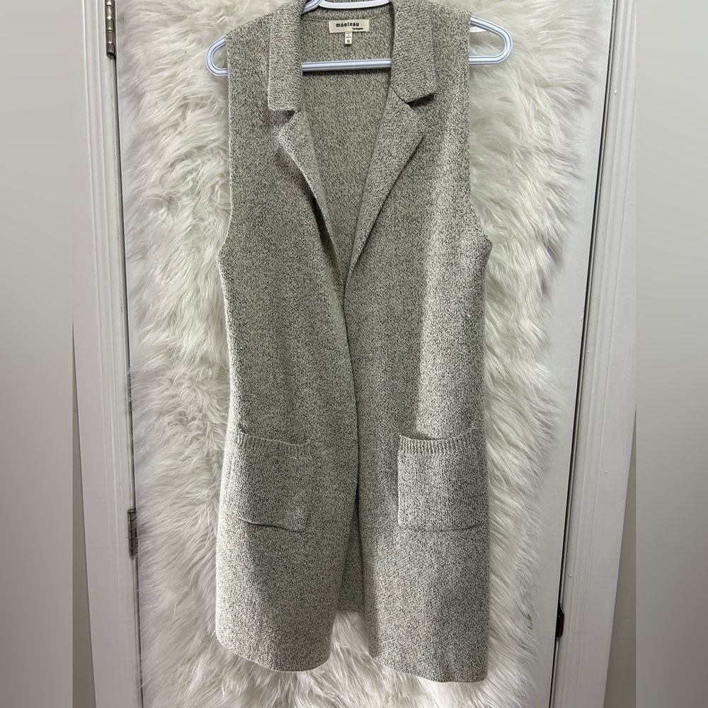 Monteau Heather Gray Knit Vest